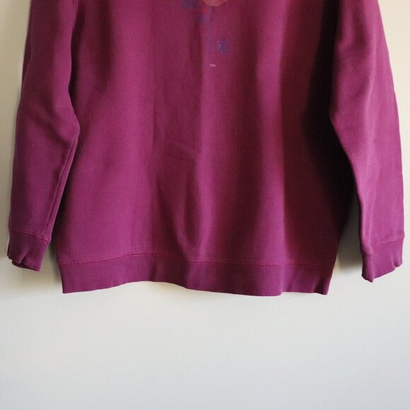 Vntg Northern Reflections Women's Medium Purple Rose Long Sleeve Crew Sweater - Picture 7 of 10